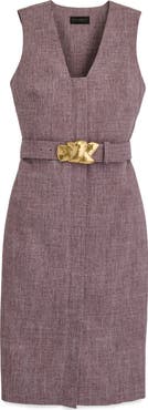 Donna Karan New York Sleeveless Belted Sheath Dress