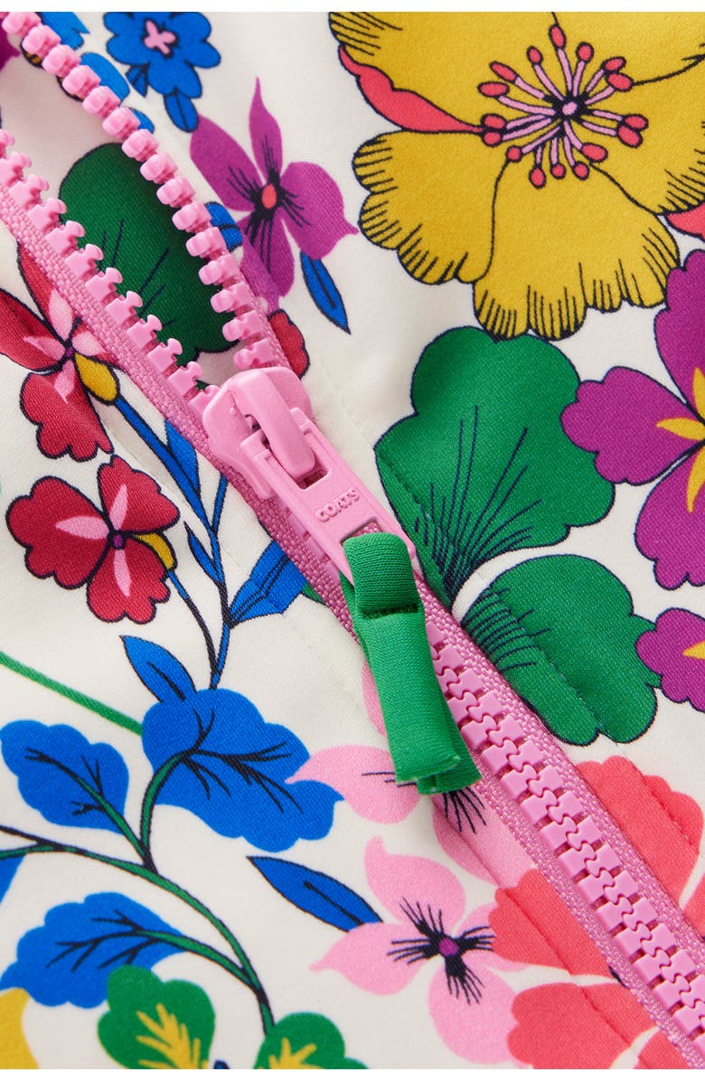 Mini Boden Floral Print Long Sleeve Swimsuit, Alternate, color, Multi Rainbow Floral