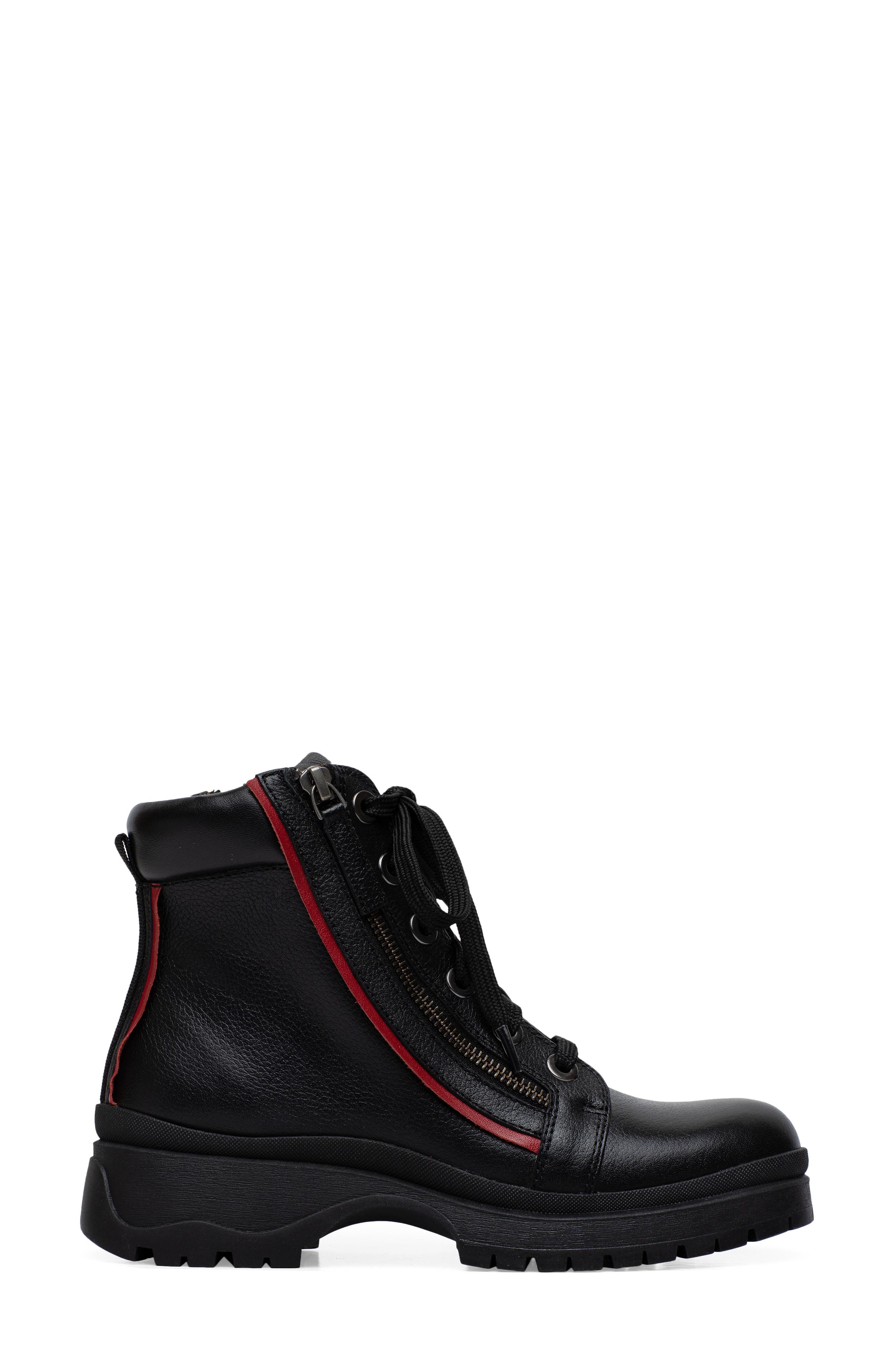 Linea Paolo Telana Lace-Up Bootie, Alternate, color, Blk Tum/Np