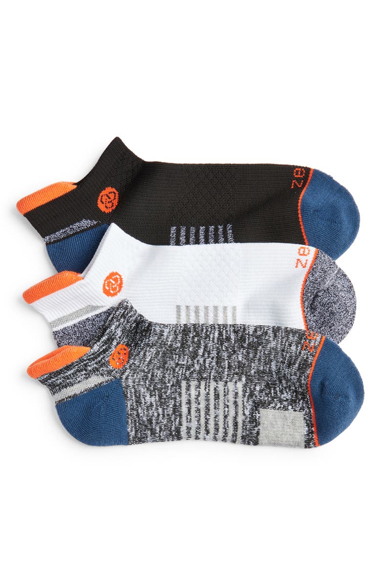 Zella Men's Motion 3-Pack Ankle Socks, Main, color, 