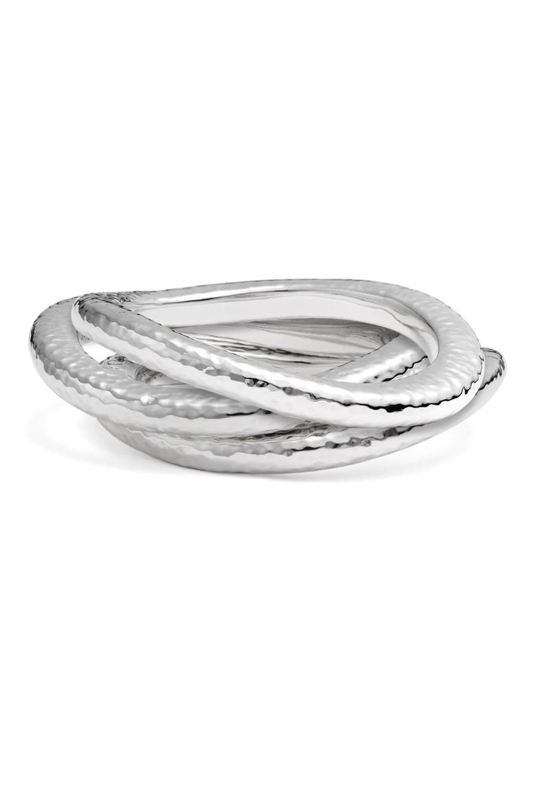 Hammered Skinny Wavy Bangle, Alternate, color, STERLING SILVER