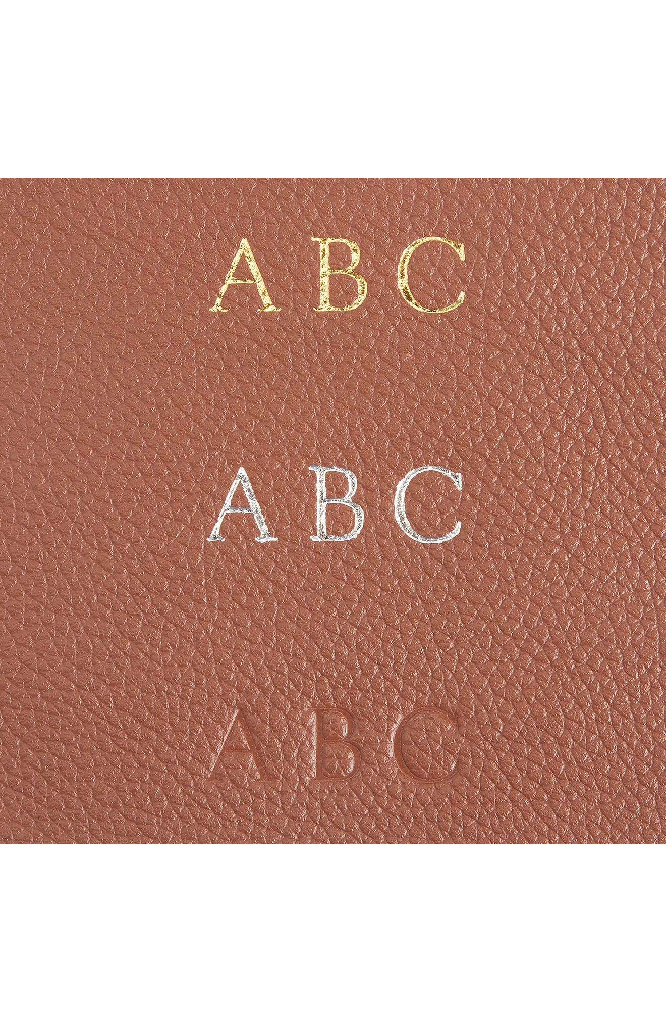Personalized Leather Tote with Wristlet, Alternate, color, TAN - DEBOSS