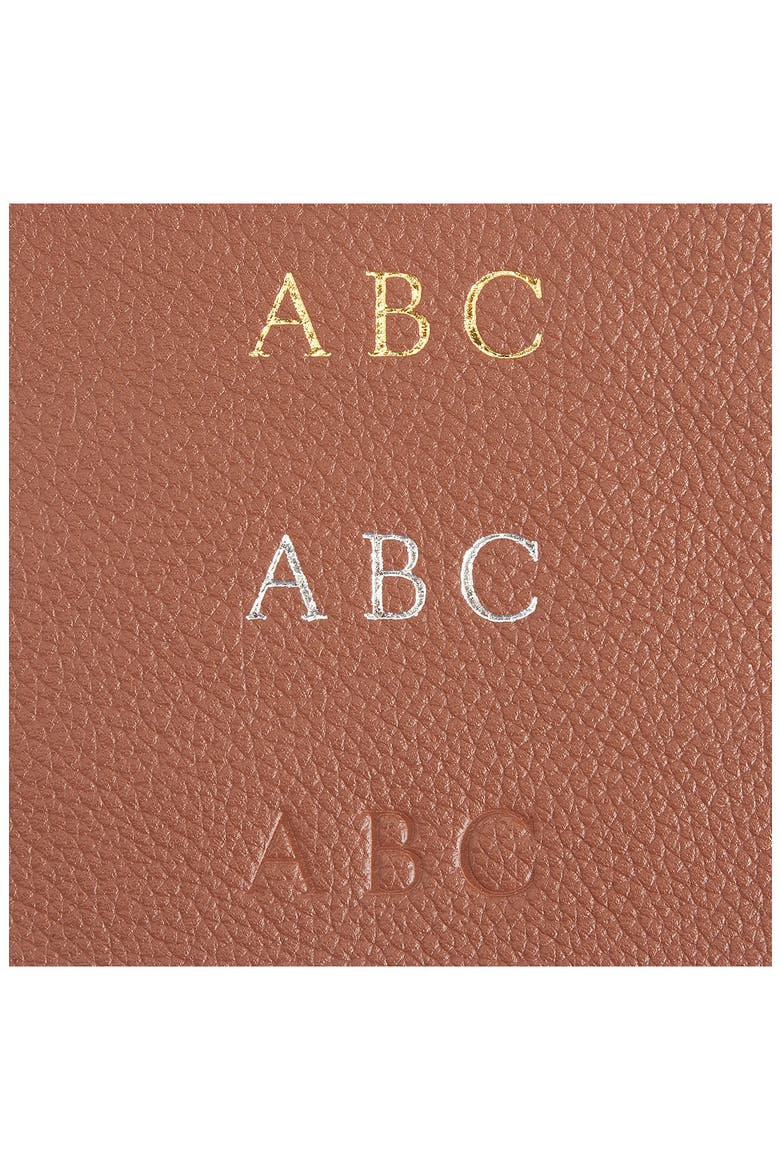 Personalized Money Clip Card Case, Alternate, color, TAN- SILVER FOIL