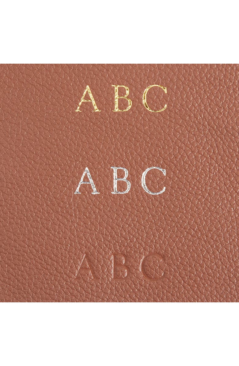 ROYCE New York Personalized Tall Tote & Wristlet, Alternate, color, Tan - Deboss