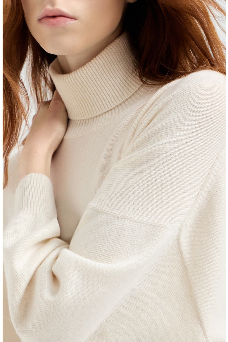 Cashmere turtleneck sweater, Alternate, color, Butter