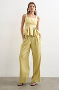 Topshop Pleated Peplum Top