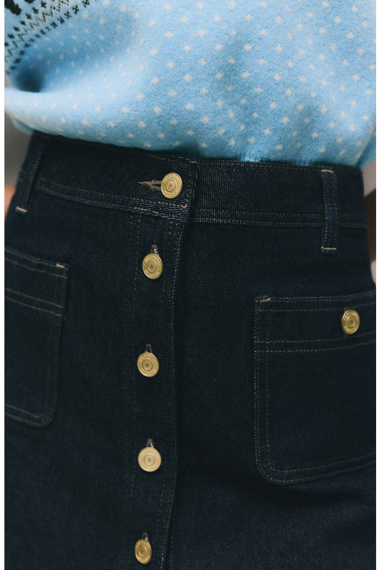 Patch Pocket Denim Miniskirt, Alternate, color, BLUE