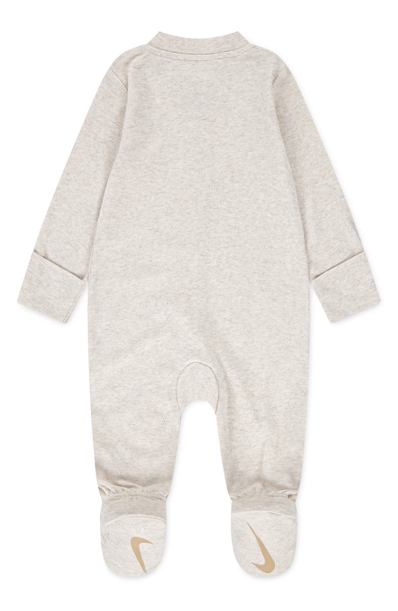 Nike Swoosh Logo Pointelle Footie, Alternate, color, Pale Ivory Heather