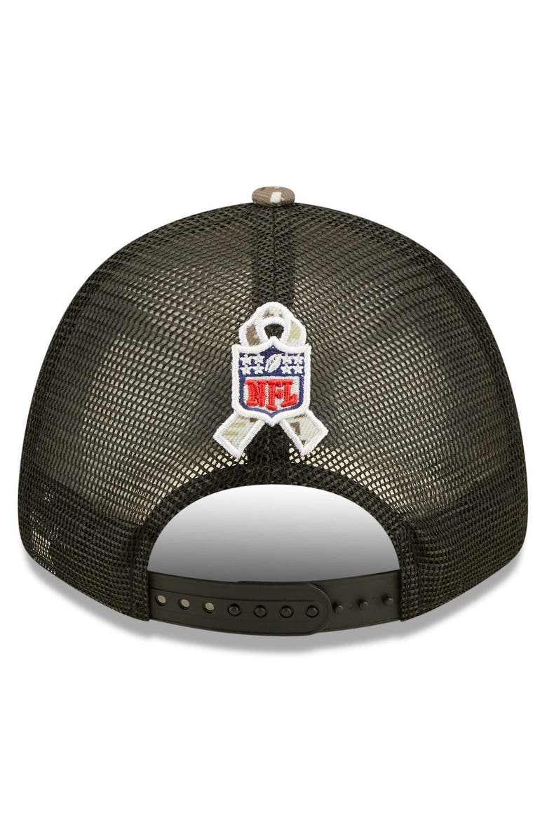 New Era Men's New Era Black/Camo Las Vegas Raiders 2022 Salute To Service 9FORTY Snapback Trucker Hat, Alternate, color, 