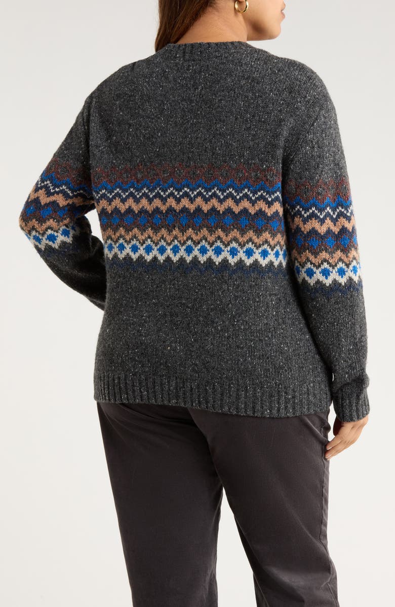 Seasalt Cornwall Golden Light Fair Isle Merino Wool Blend Crewneck Sweater, Alternate, color, Sonata Coal Jetty Mix