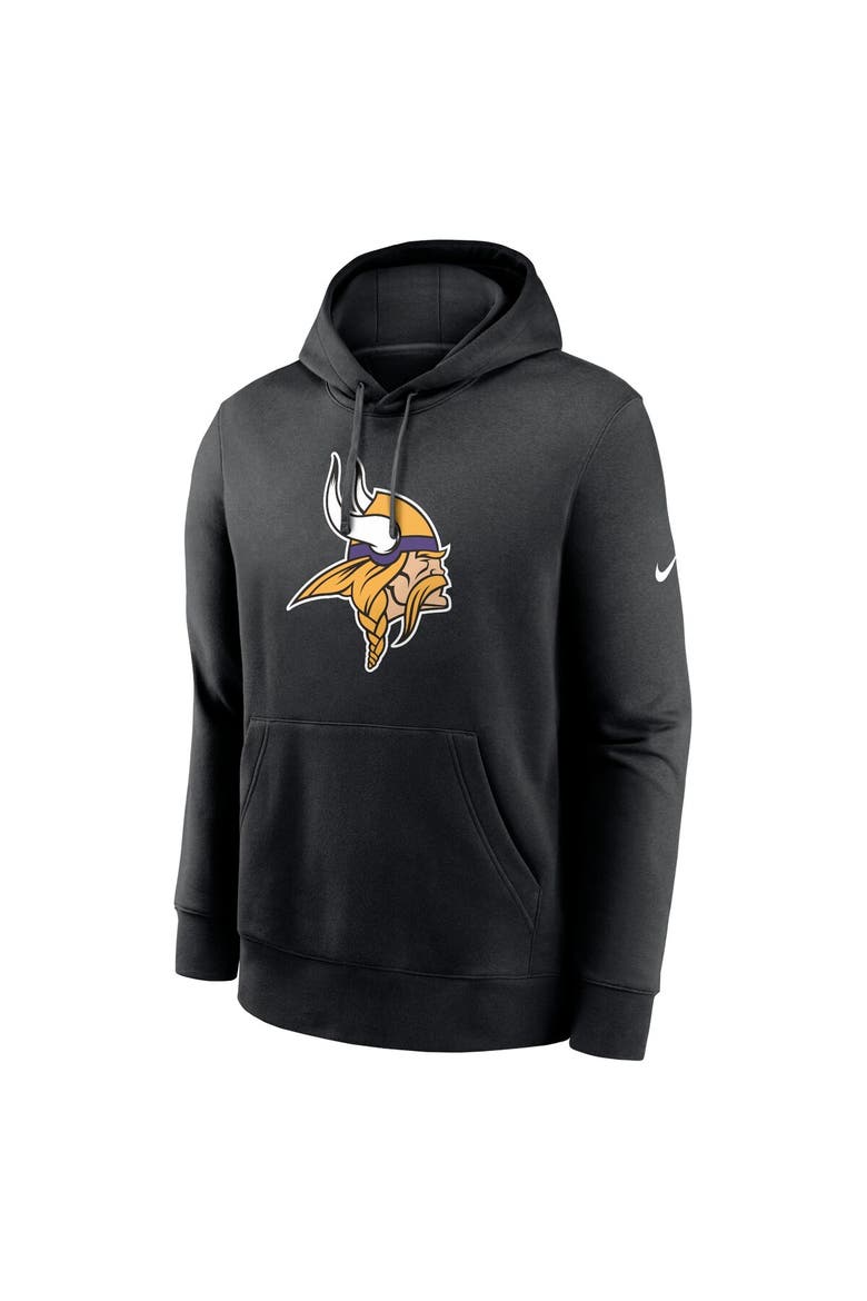 Men's Nike Black Minnesota Vikings Club Logo Pullover Hoodie, Alternate, color, Black
