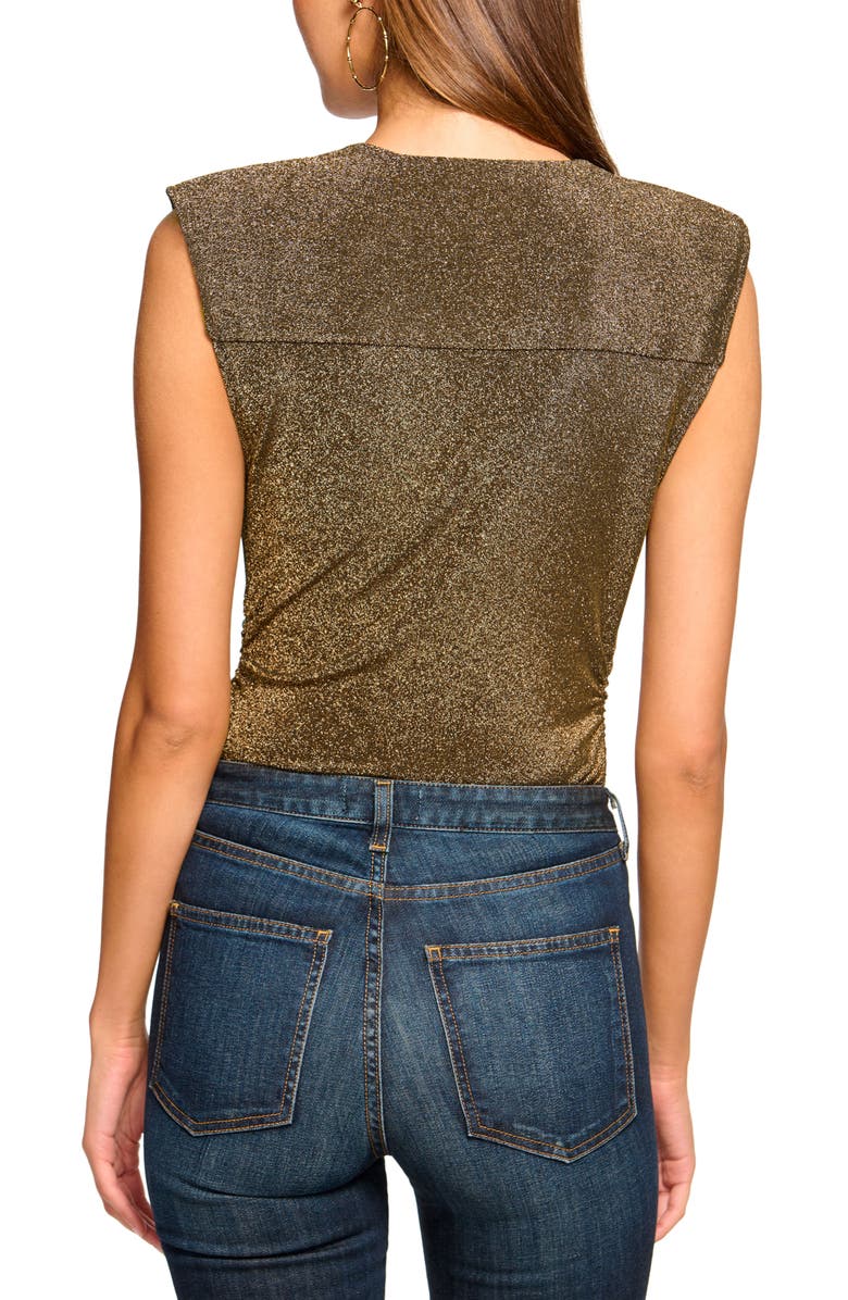 Ramy Brook Consuela Metallic Sleeveless Plunge Neck Top, Alternate, color, Gold Knit