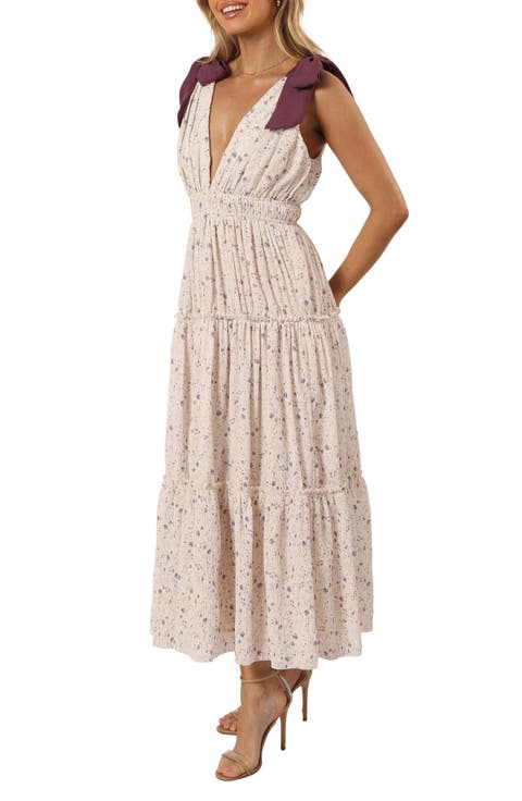 Adeline Print Tie Strap Maxi Dress