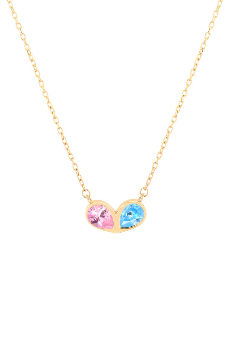 GABI RIELLE Double Love Heart Necklace, Main, color,