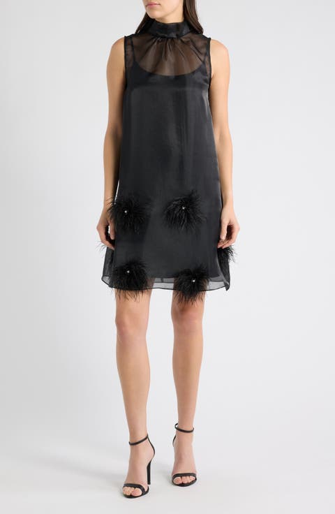 Tie Neck Organza Dress