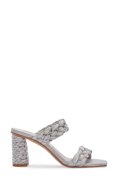 Dolce Vita Women's Paily Braided Double Strap Raffia High Heel Sandals In Light Grey Raffia