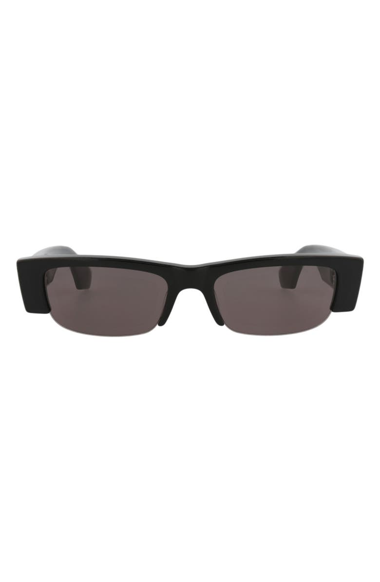 McQueen 54mm Half Rim Sunglasses, Main, color, Black Black Grey