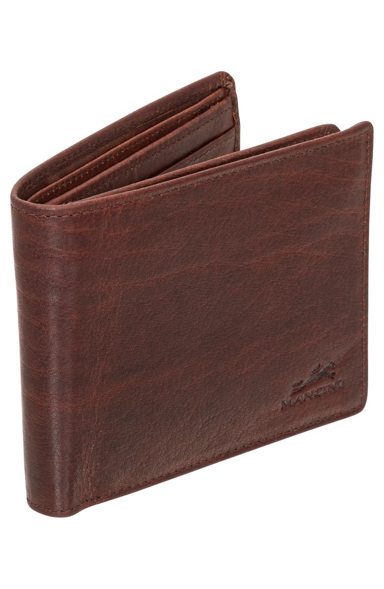 Mancini Buffalo RFID Center Wing Wallet, Alternate, color, Brown