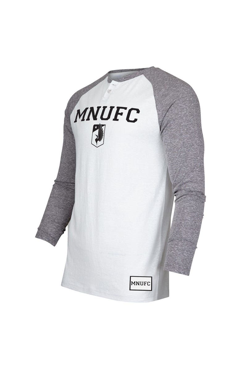 CONCEPTS SPORT Men's Concepts Sport White/Charcoal Minnesota United FC Concord Henley Raglan Long Sleeve T-Shirt, Alternate, color, 