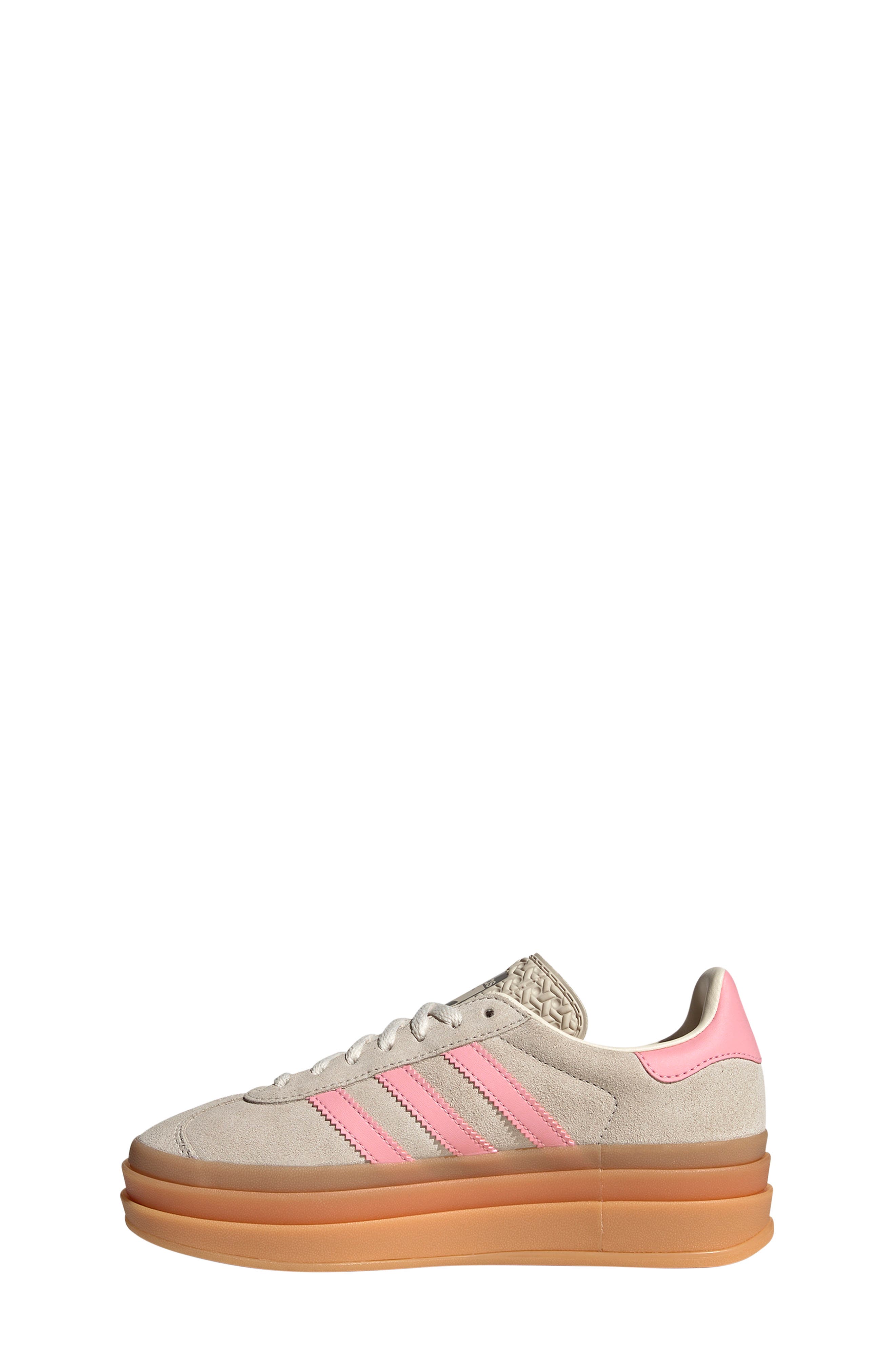 adidas Kids' Gazelle Bold Sneaker, Alternate, color, Alumina/ Pink Spark/ Cream