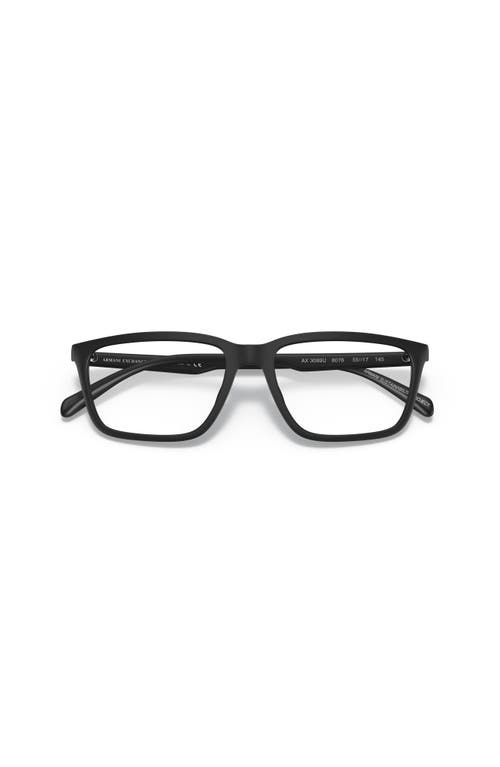 Armani Exchange 55mm Rectangle Optical Glasses In Black