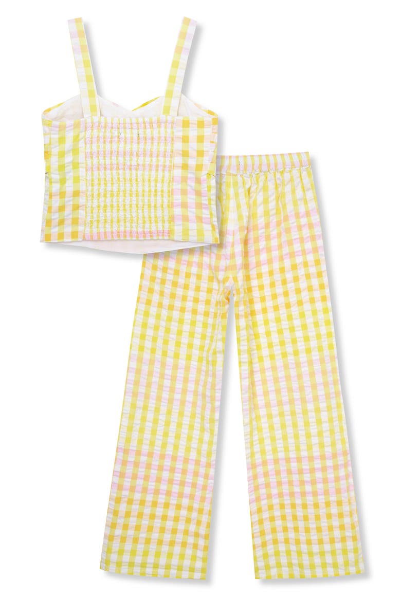 Kids' Gingham Tank Top & Flare Pants Set, Alternate, color, PLAID