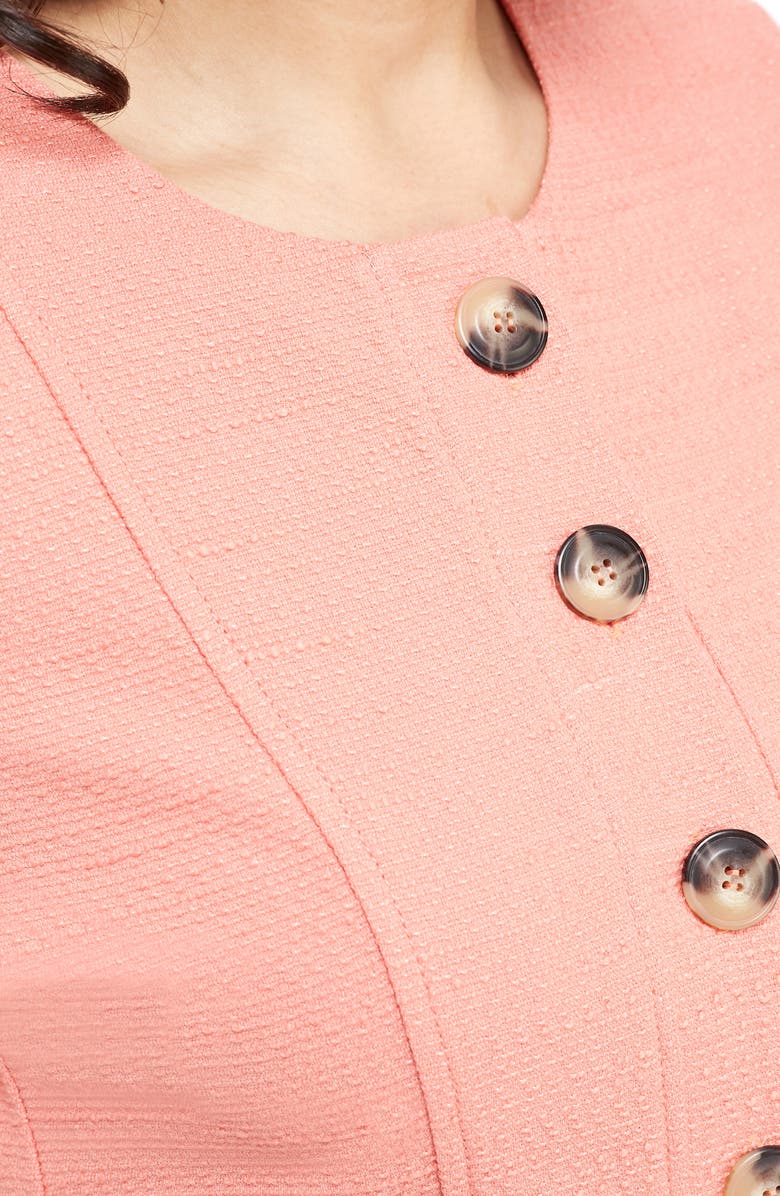 Gal Meets Glam Collection Kathleen Button Front A-Line Dress, Alternate, color, 