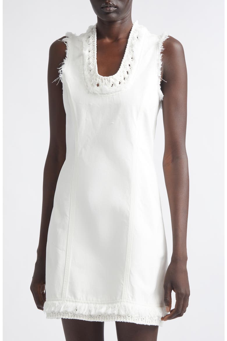 Fringed Denim Minidress, Alternate, color, MASCARPONE