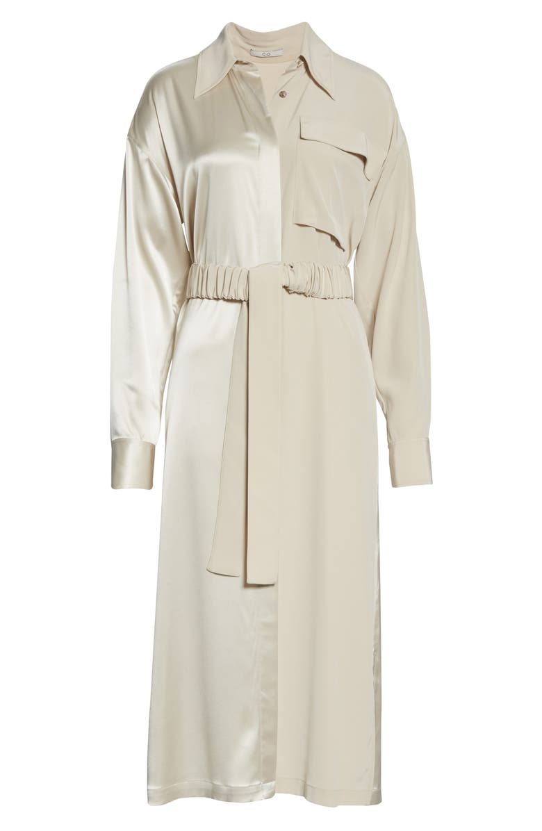 CO Split Front Long Sleeve Shirtdress, Alternate, color, 