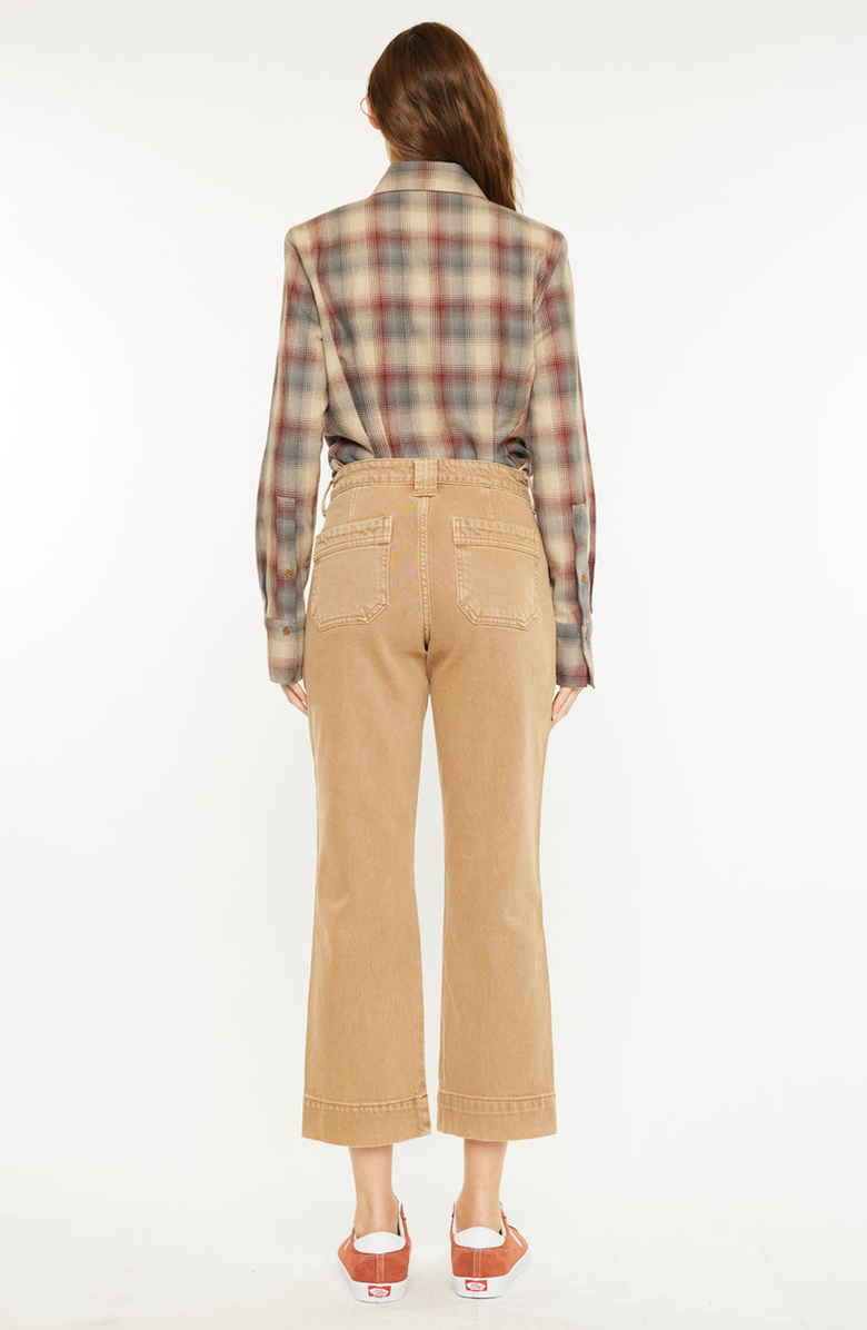 KanCan Ronnie High Rise Slim Straight Leg Cargo Jeans, Alternate, color, Tan