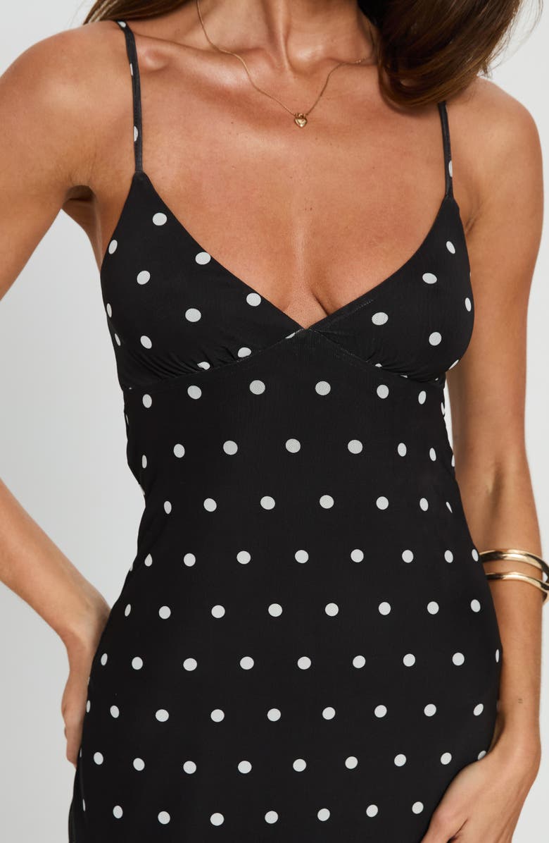 Princess Polly Glass Half Full Sleeveless Mesh Maxi Dress, Alternate, color, Black Polka