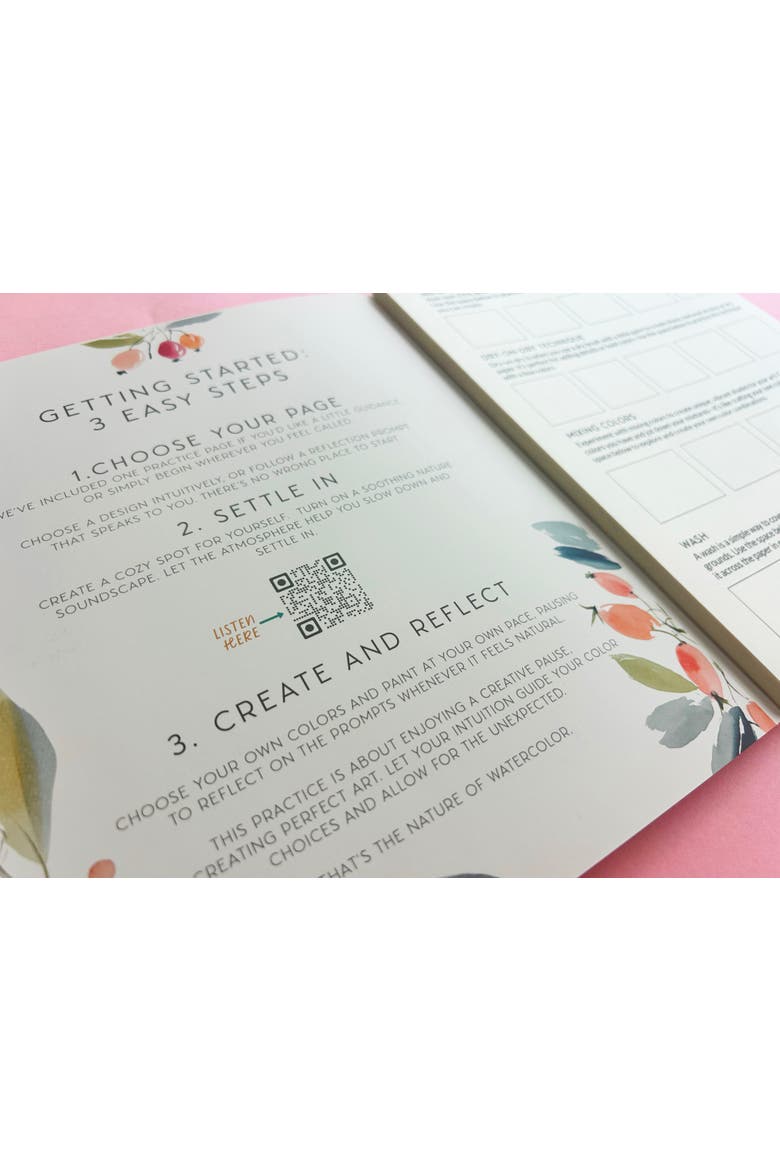 Watercolor Meditative Art Book, Alternate, color, Off White
