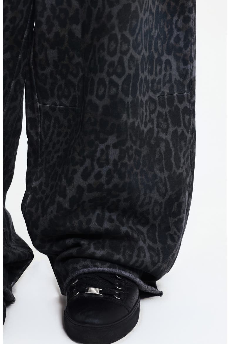 Leopard Print Monster Sweatpants, Alternate, color, CHARCOAL