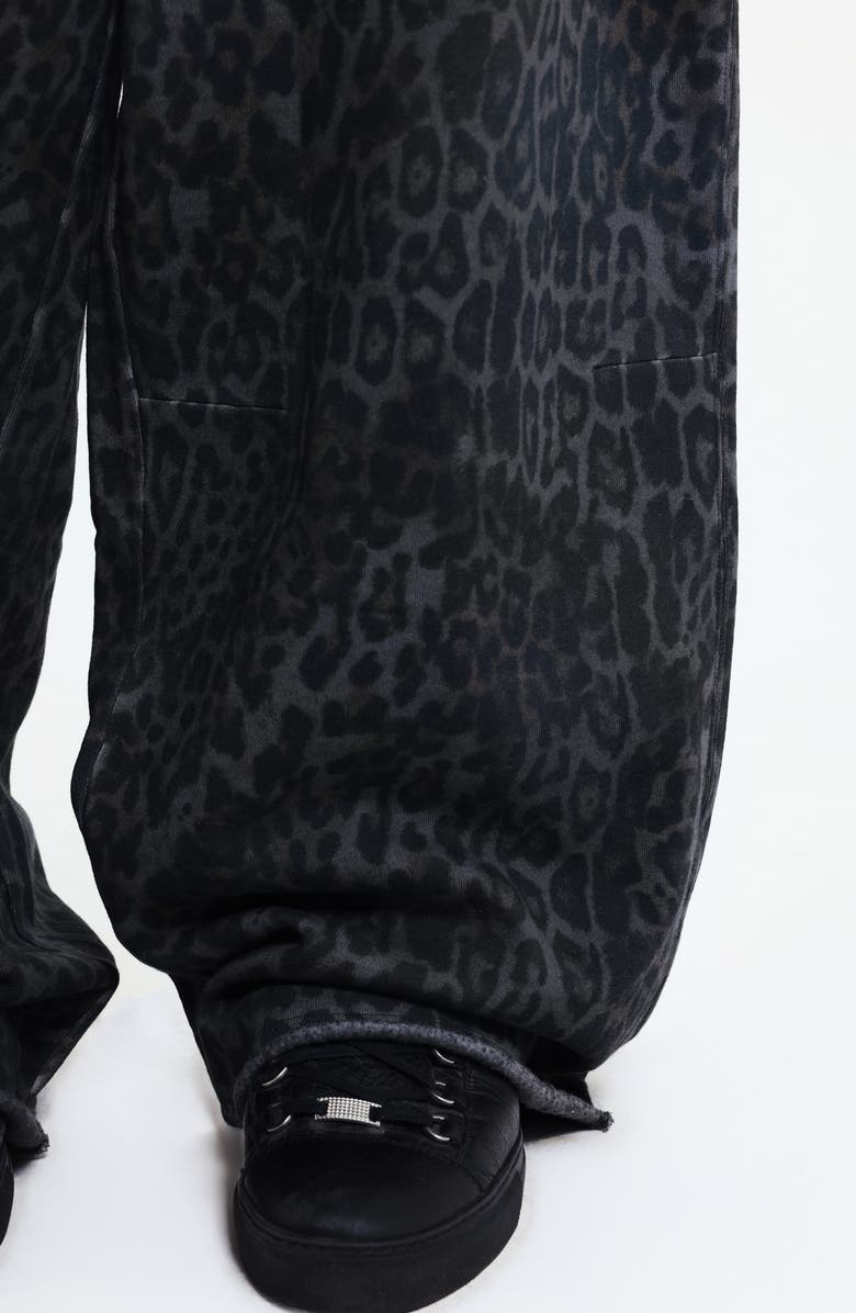 JADED LONDON Leopard Print Monster Sweatpants, Alternate, color, Charcoal