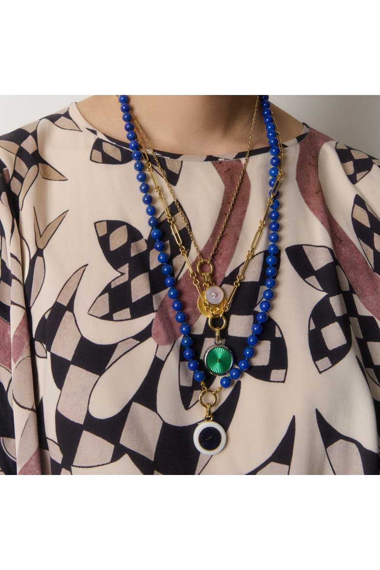 Lapis Lazuli Bead Necklace, Alternate, color, Blue