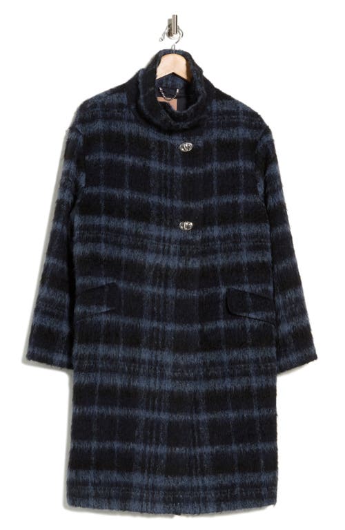 Hugo Boss Boss Coppede Plaid Fuzzy Coat In Black