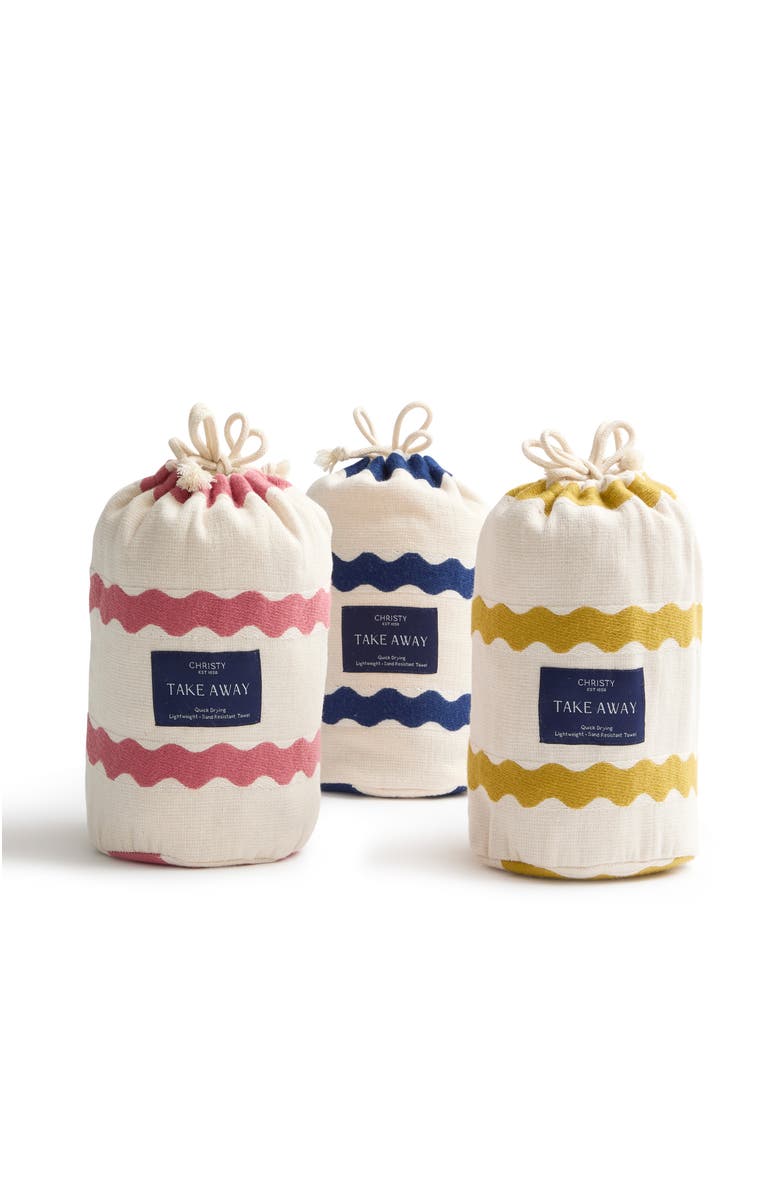 CHRISTY Takeaway Yarn-Dyed Striped Beach Towels, Alternate, color, Nautical