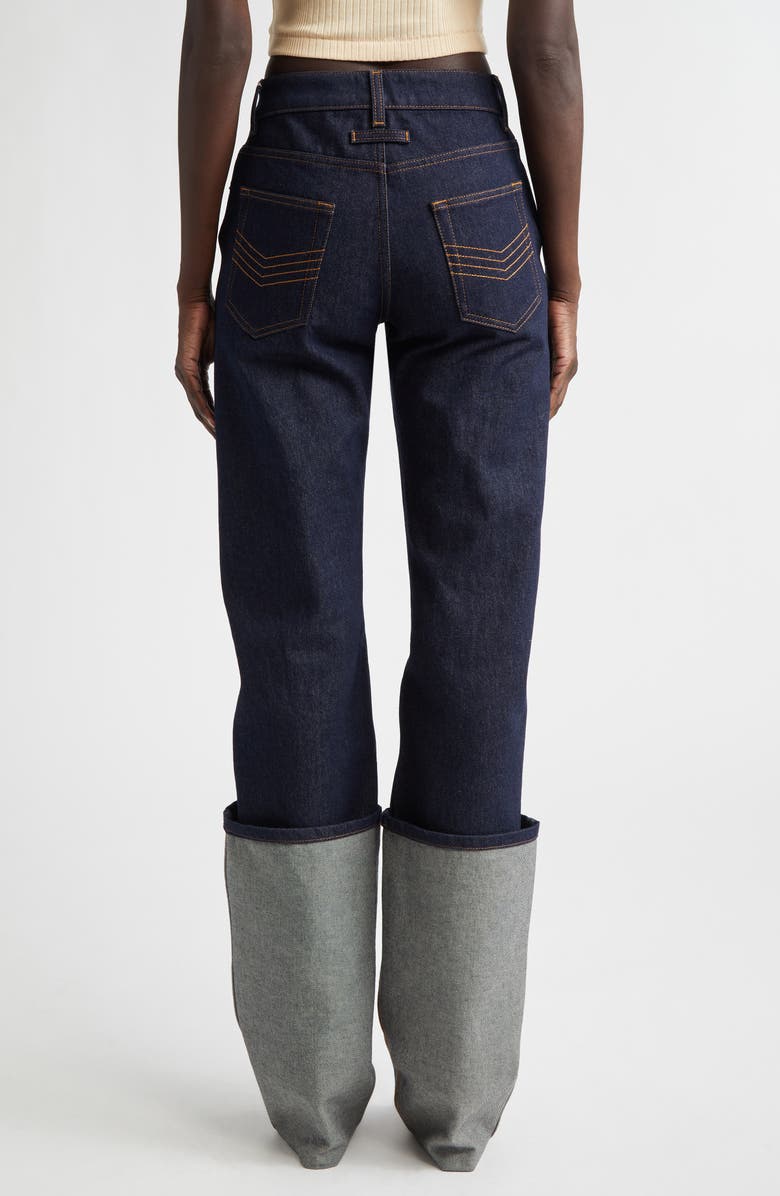 Jean Paul Gaultier Cutout Cuffed Jeans, Alternate, color, Indigo