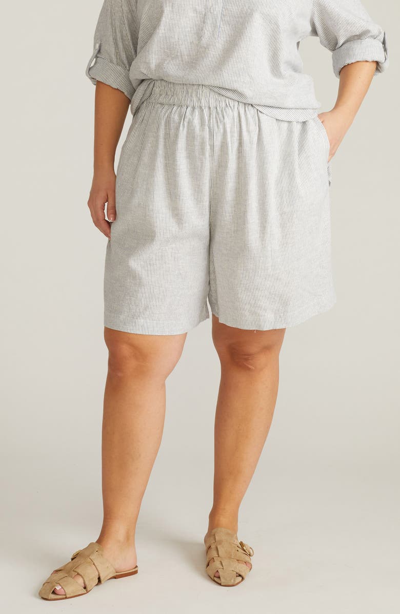 Universal Standard Juniper Pull-On Linen Blend Shorts, Main, color, 