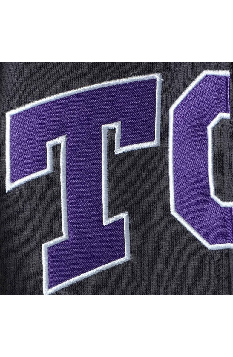 STADIUM ATHLETIC Youth Charcoal TCU Horned Frogs Applique Arch & Logo Full-Zip Hoodie, Alternate, color,