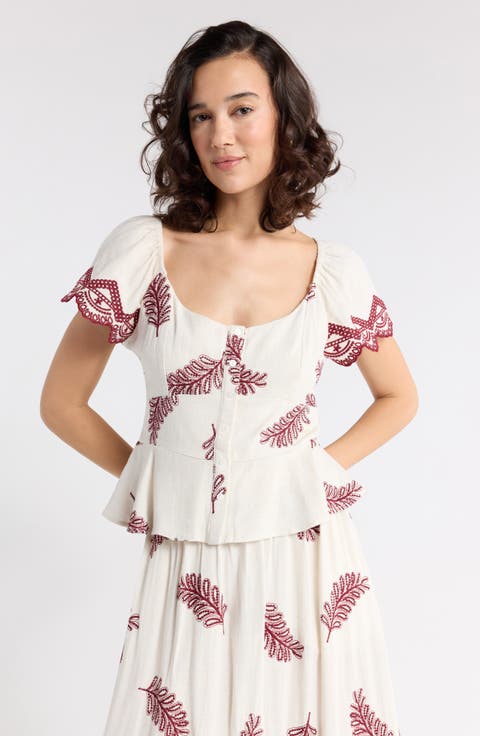 Flutter Sleeve Peplum Top