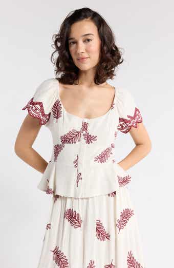 Flutter Sleeve Peplum Top