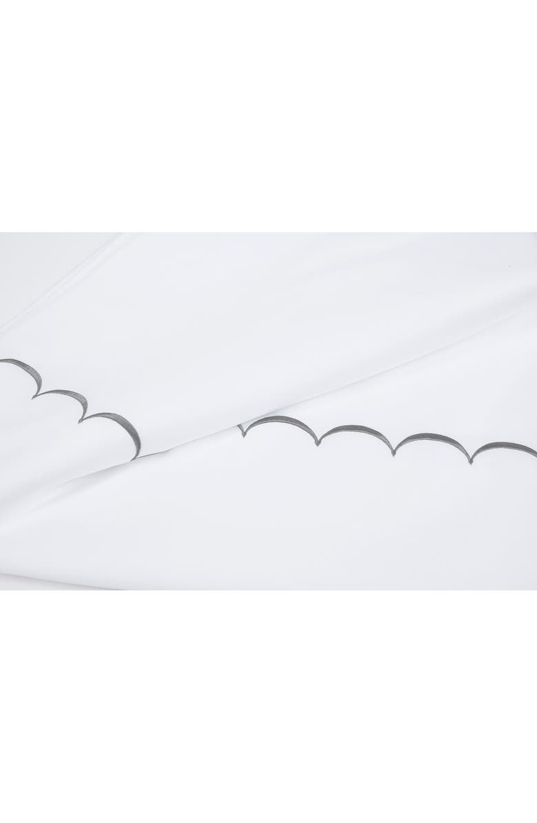 MELANGE HOME Scallop Embroidered 600 Thread Count Cotton Duvet Cover Set, Alternate, color, Grey