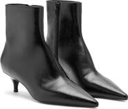 MANGO Pointed Toe Faux Leather Ankle Boot