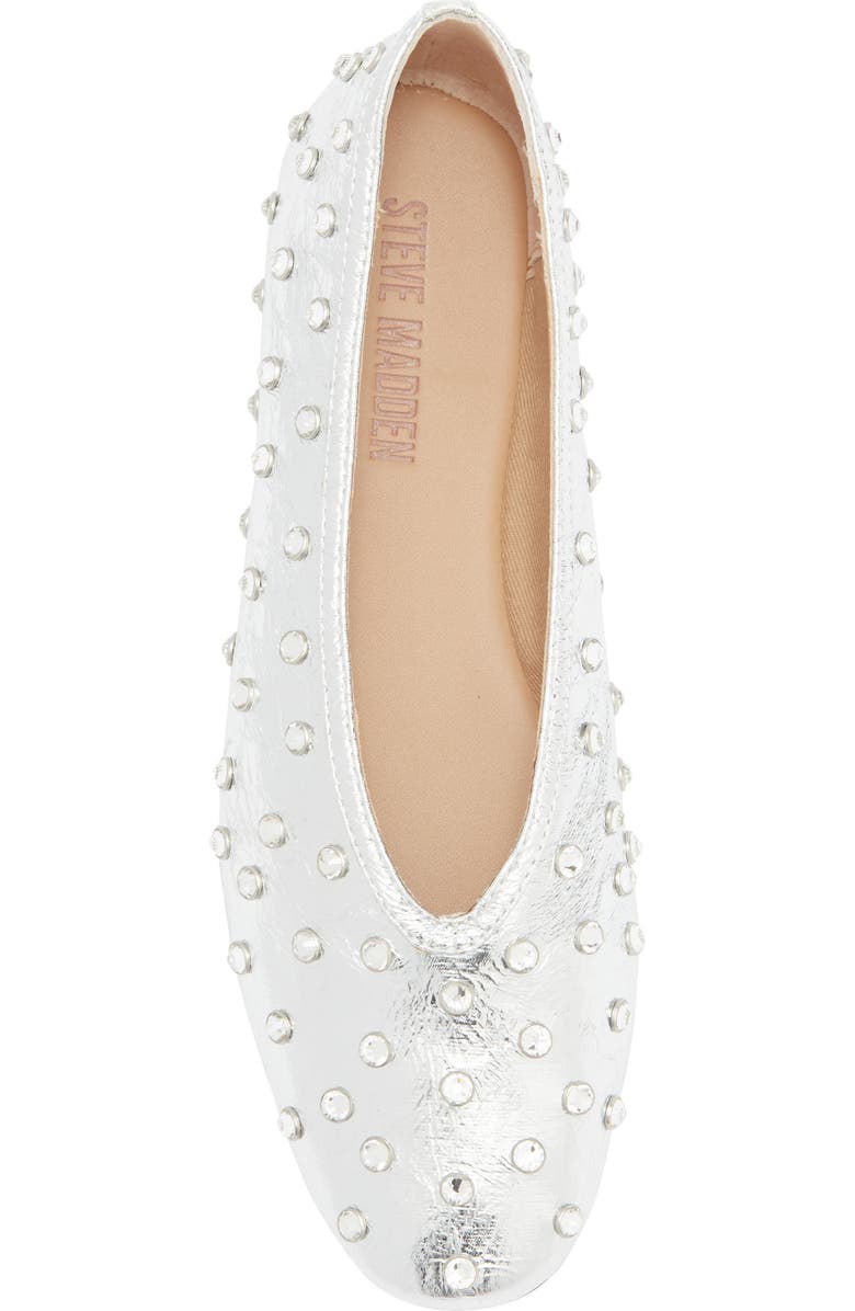 Steve Madden Leni Rhinestone Embellished Flat, Alternate, color, Silver