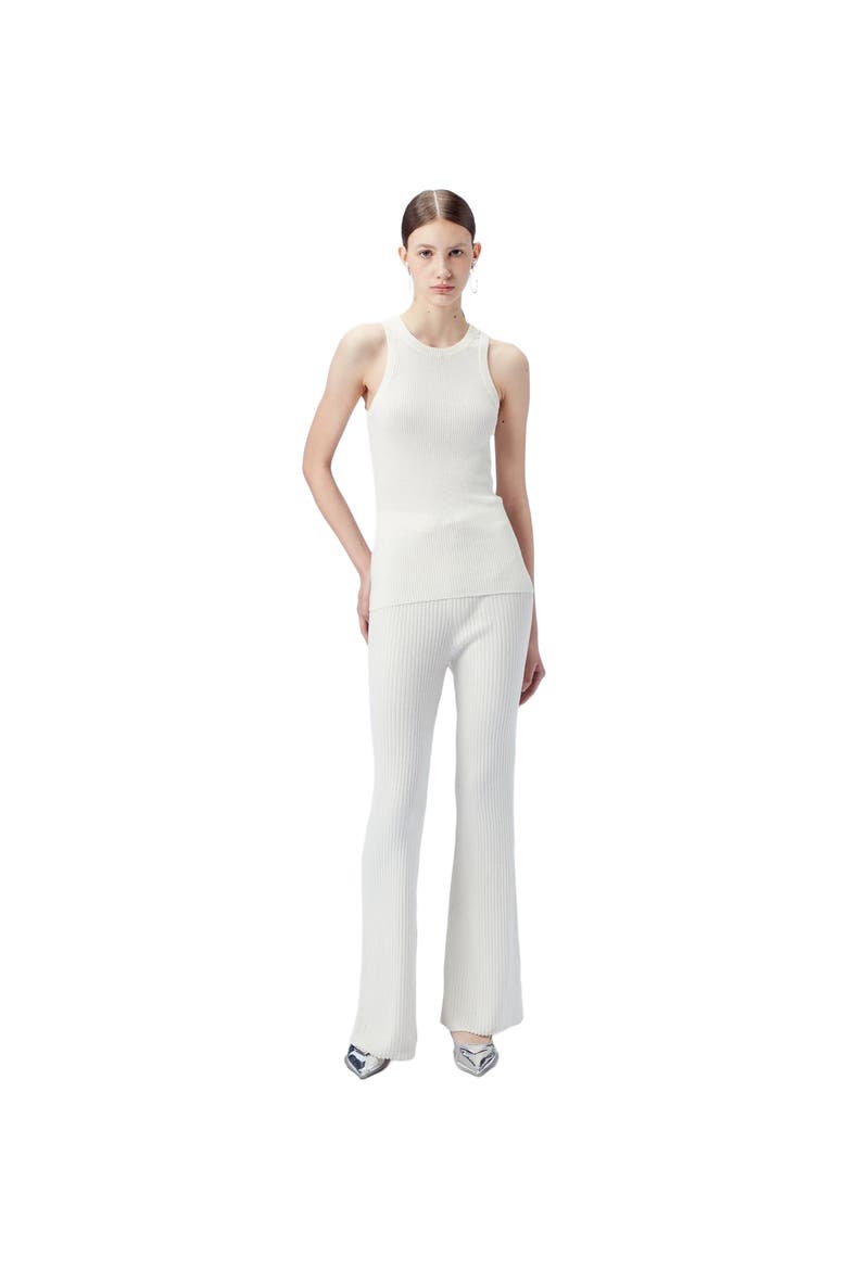 Ribbed Cotton Silk Cashmere Blend Tank Top, Alternate, color, whisper white