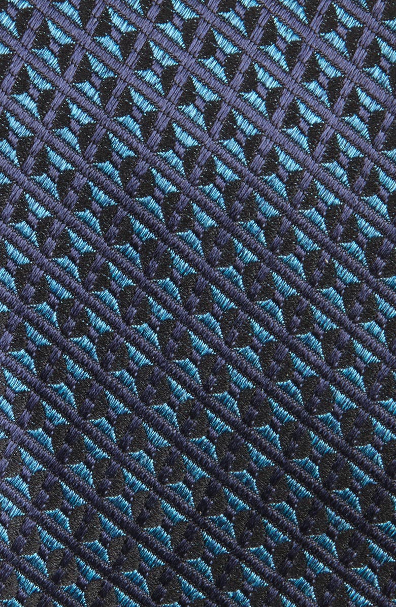 Canali Geometric Pattern Silk Tie, Alternate, color, Navy