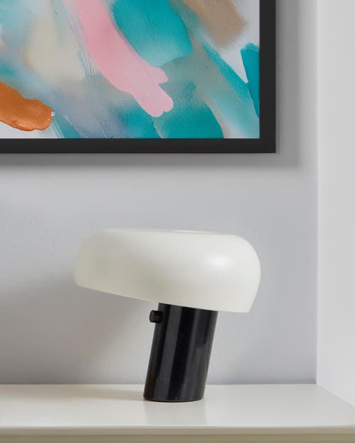 Brightech Kingpin 10" Modern Led Table Lamp With Marble Base & Dimmer In Classic Black