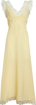 Tanner Fletcher Gender Inclusive Irene Lace Trim Silk Georgette Midi Dress