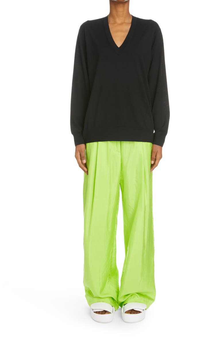 Jeline V-Neck Merino Wool Sweater, Main, color, BLACK
